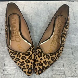 Sam Edelman Leopard Dyed Cow Hair Flats Shoes Size 6.6